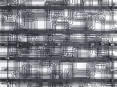 Suspended Ceiling Design With Black Interlaced Lines Grid Keel Frame Structure 3d model