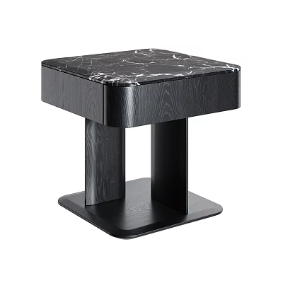 Modern Decorative Cabinet With Marble Top And Wooden Frame Design 3d model