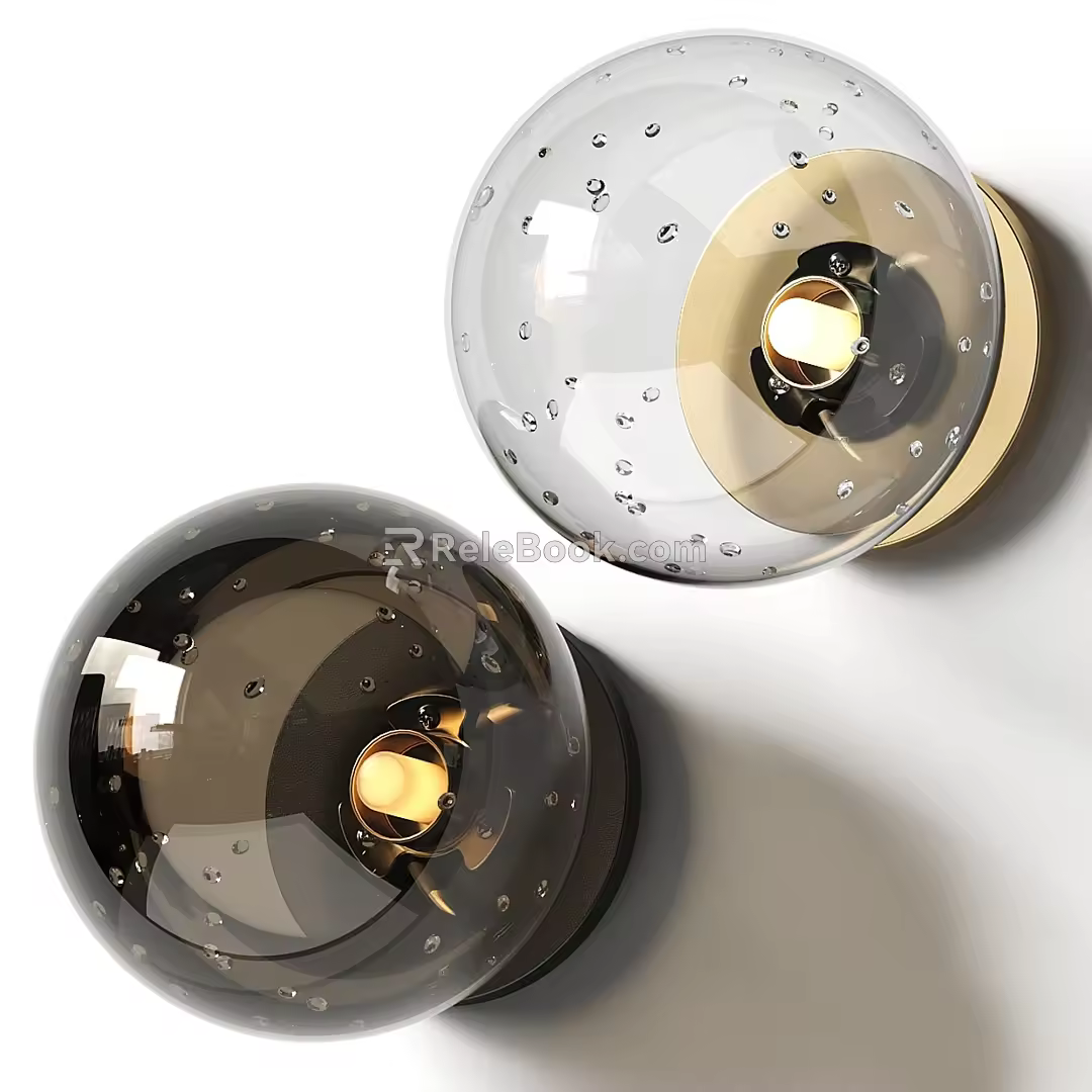 Modern Round Wall Lamp Collection 3d model