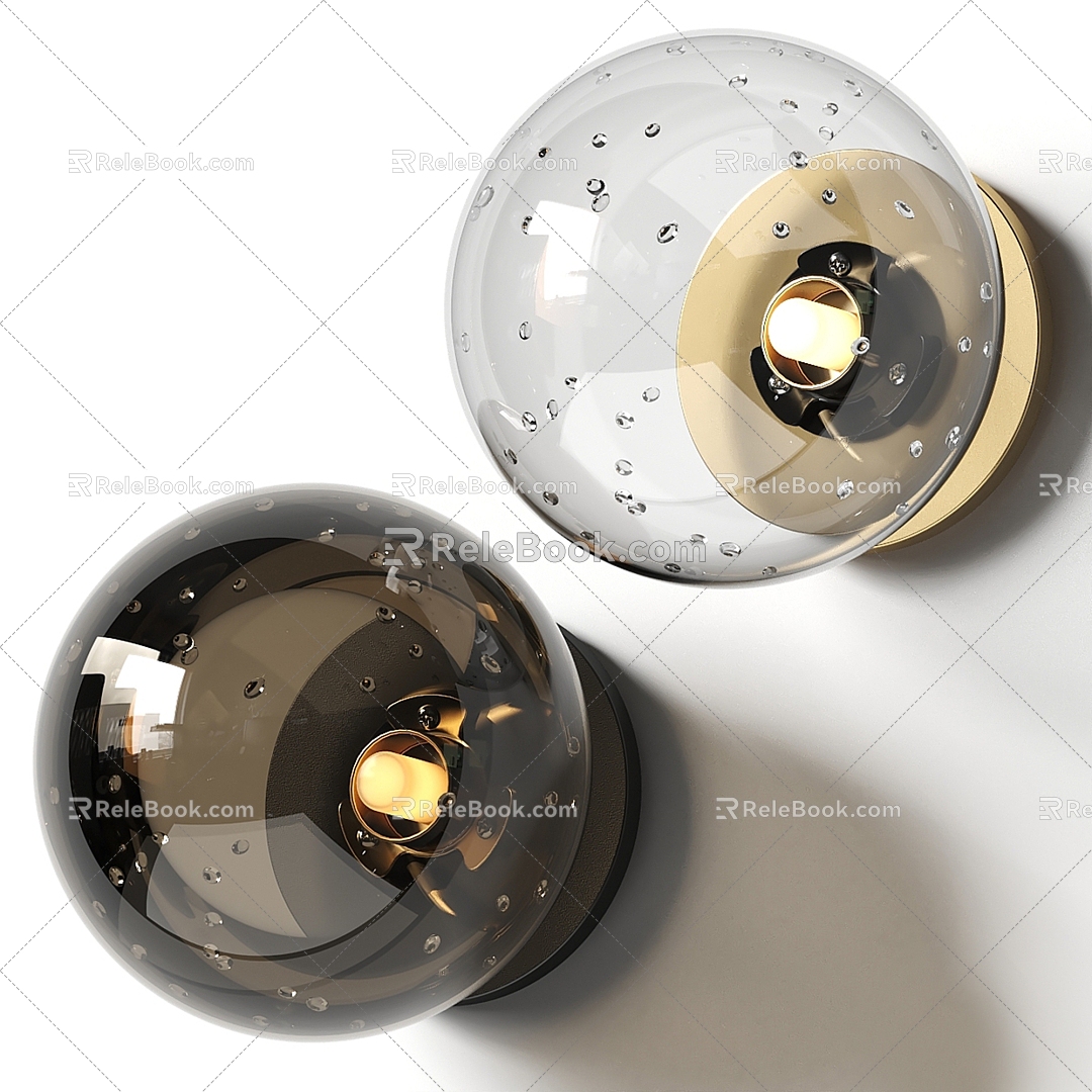 Modern Round Wall Lamp Collection 3d model