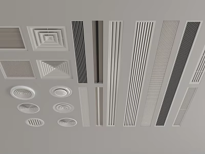 Various Design Styles Of Modern Ceiling Mounted Air Conditioner Vents 3d model
