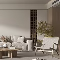 Quiet Living Room Sofa Lazy Sofa Floor Lamp Ornaments 3d model
