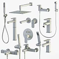 Black Modern Bathroom and Kitchen Faucets with Shower Head and Handheld Taps