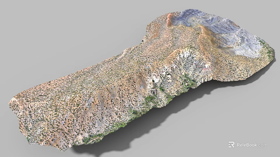 Detailed Micro Terrain Physical Model With Natural Landform And Vegetation Features 3d model 