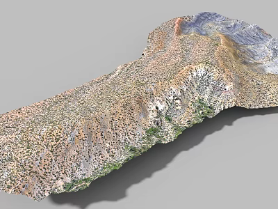 Detailed Micro Terrain Physical Model With Natural Landform And Vegetation Features 3d model