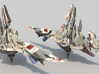 Space Warship Spaceship Future Mechanical Architecture 3d model