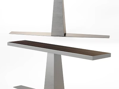 Modern Minimalist Table Design Featuring Metal Frame And Wooden Top Surface 3d model