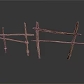 Scenic Construction Components Made Of Crossed Wooden Sticks Simple Fence Structure