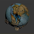 Muscular Male Statue Holding Detailed World Globe With Realistic Design