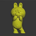 Cute White Rabbit Themed Decorative Furniture Ornament With Pink Heart Accent Design
