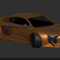 Orange Sports Car With Modern Sleek Body Black Wheels And Front Grille Design