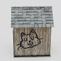 Rustic Wooden Cabin Shop With Gray Tile Roof Windows Door And Shot Shop Sign