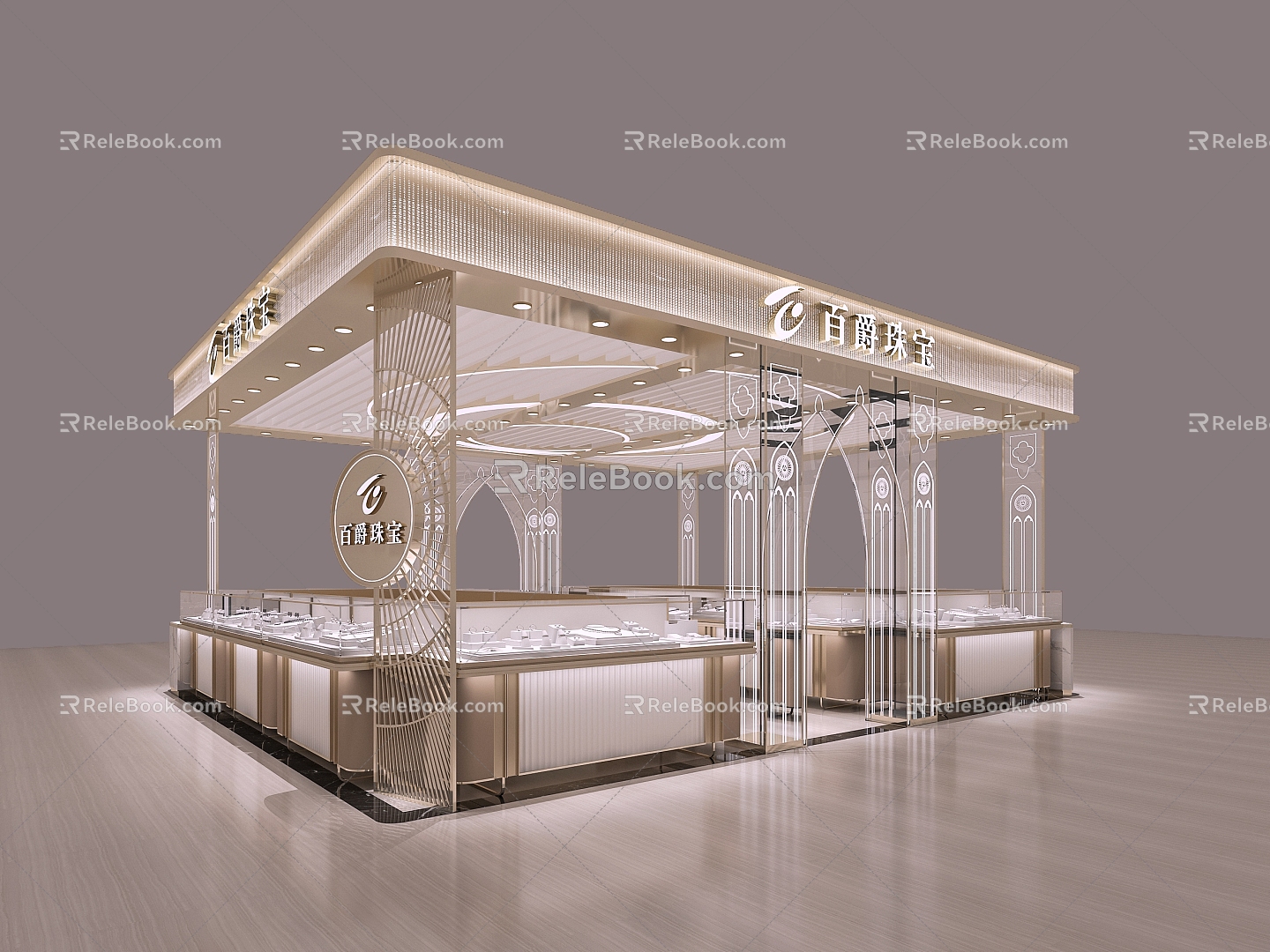 Light Luxury Jewelry Store Barker Jewelry 3d model