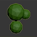 Low Poly Style Tree With Three Green Canopies And Brown Trunk