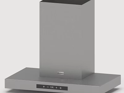 Modern Stainless Steel Kitchen Range Hood With Control Panel Appliance 3d model