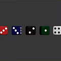 Assorted Colored Dice Including Red Blue Black Green White With White Dots As Daily Supplies