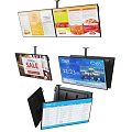 Billboard Displays With Holiday Sale Promotions Food Menus And Information Screens