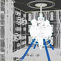 Science fiction mechanical science fiction scene energy core computing core technology ball 3d model