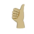 Beige Prosthetic Hand Model Showing Thumbs Up Gesture With Detailed Fingers