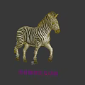 Detailed 3D Striped Zebra Model With Skeleton Rigging And Animation
