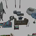 Other Outdoor Camping Gear Including Tent Folding Tables Chairs Umbrella Mats And Crates