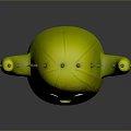 Green Cartoon Cactus Character With Cute Expression Big Eyes Open Mouth And Blush Cheeks