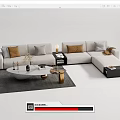 Light Luxury Sofa Coffee Table Combination 3d model