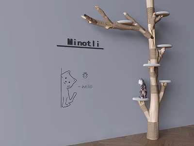 Solid Wood Cat Climbing Rack Cat Jumping Platform Cat Tree Pet Supplies Equipment 3d model