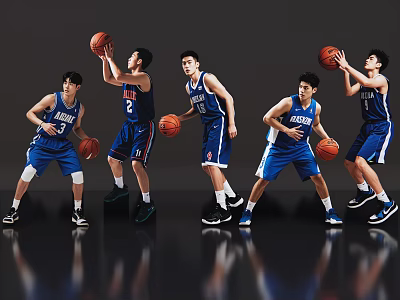 2D Modern Sports People Basketball Figure Basketball Sports Basketball Handsome Sports Figure Fashion Sportswear 3d model