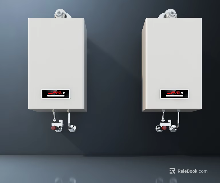 White Wall Mounted Electric Water Heaters For Home Daily Use Appliances 3d model 