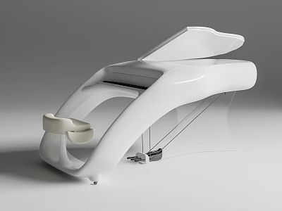 Musical Instruments And Art Supplies Modern White Streamlined Design With Creative Structure 3d model