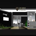 Guizhou Yibaicheng Modern Exhibition Booth With Reception Counter Green Plants And Display Screen