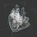 Artistic Blue Columnar Crystal Sculpture With Natural Growth On Black Base