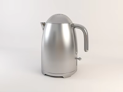 Silver Metallic Electric Kettle with Sleek Design Daily Electrical Appliance for Home Use 3d model