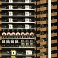 Wooden Wine Cabinet With Glass Door And Organized Wooden Racks For Wine Bottles
