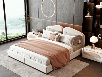 Modern Double Bed 3d model