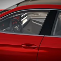 Red Coupe Car Modern Aerodynamic Design With Black Wheels And Roof Sleek Exterior