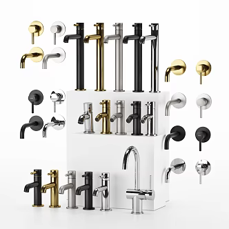 Modern faucet combination 3d model
