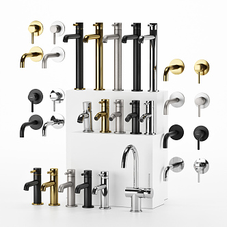 Modern faucet combination 3d model