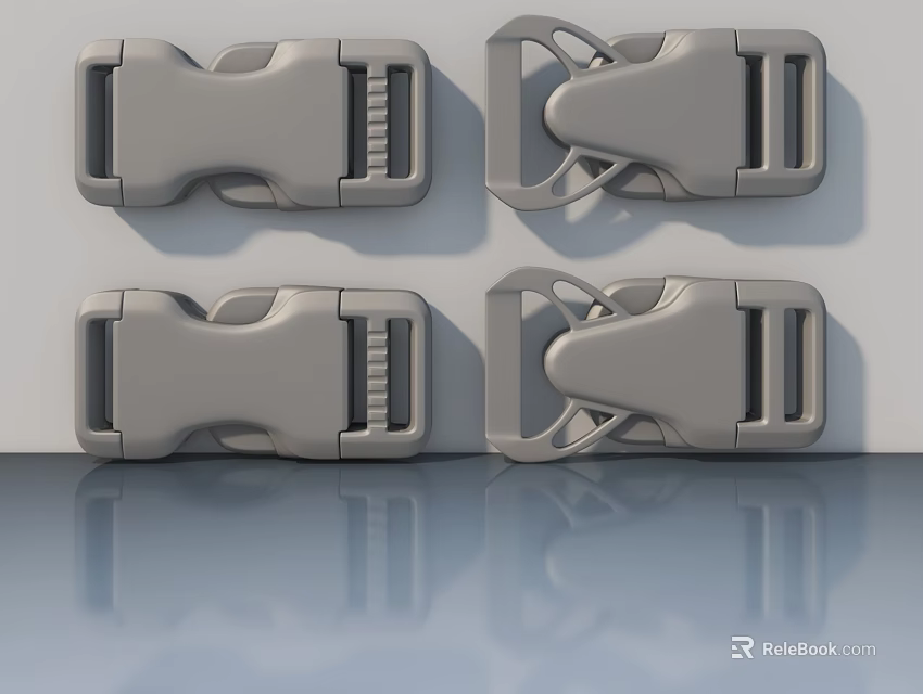 Swing Door Lock Latches In Gray Metal Finish With Modern Design Elements 3d model 