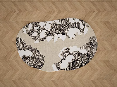 Antique shaped carpet 3d model