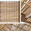 Bamboo Blinds And Roof Structure With Natural Slats Design For Home Interior