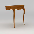 Technology Exhibition Hall Showcasing Classic Wooden Carved Table With Slender Legs