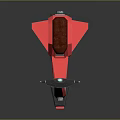 Red Top Run Motorcycle Design With Brown Seat White Stripes And Yellow Accents