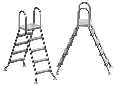 Stainless Steel Swimming Pool Ladders With Different Designs And Safety Steps For Durable Use 3d model