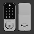 Hardware Tools Silver Digital Keypad Lock And Mechanical Knob Lock Design Set 3d model