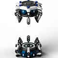 Mechanical Robot Structure Featuring Blue And Silver Design With Circular Base Components 3d model