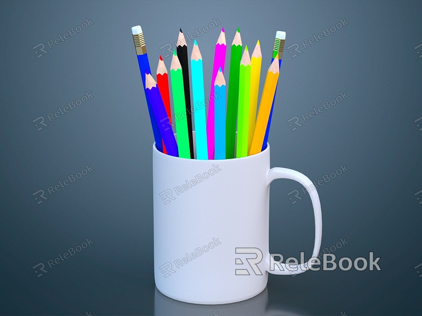 modern pencil pen holder color pencil model