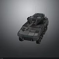 Armored Military Vehicle With Turret Cannon Six Wheels Metallic Finish And Antenna