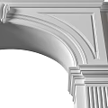 White Arched Doorway With Decorative Columns Light Colored Walls And Moldings